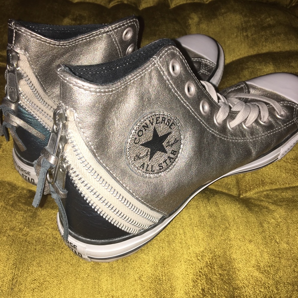 RARE Gold Converse Chuck Taylor Metallic Tri Zip
